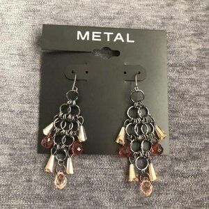 Kohl’s Metal Earrings Multicolored Stones Boho NWT